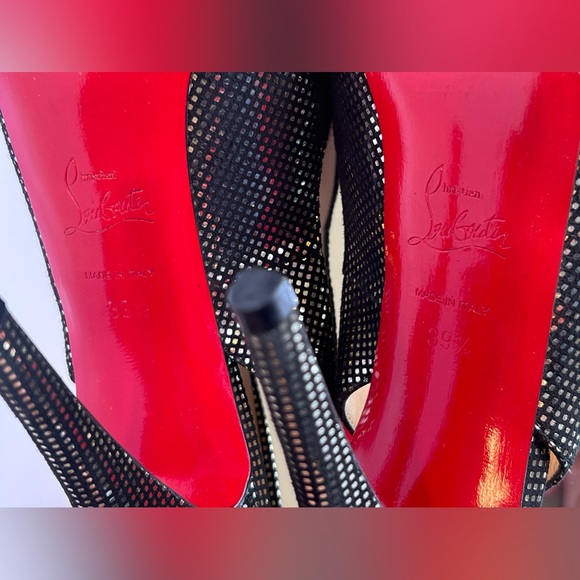 *** SOLD*** Christian Louboutin Prive 120mm Suede Silver Slingback Pumps EU 39.5 - Picture 9 of 14